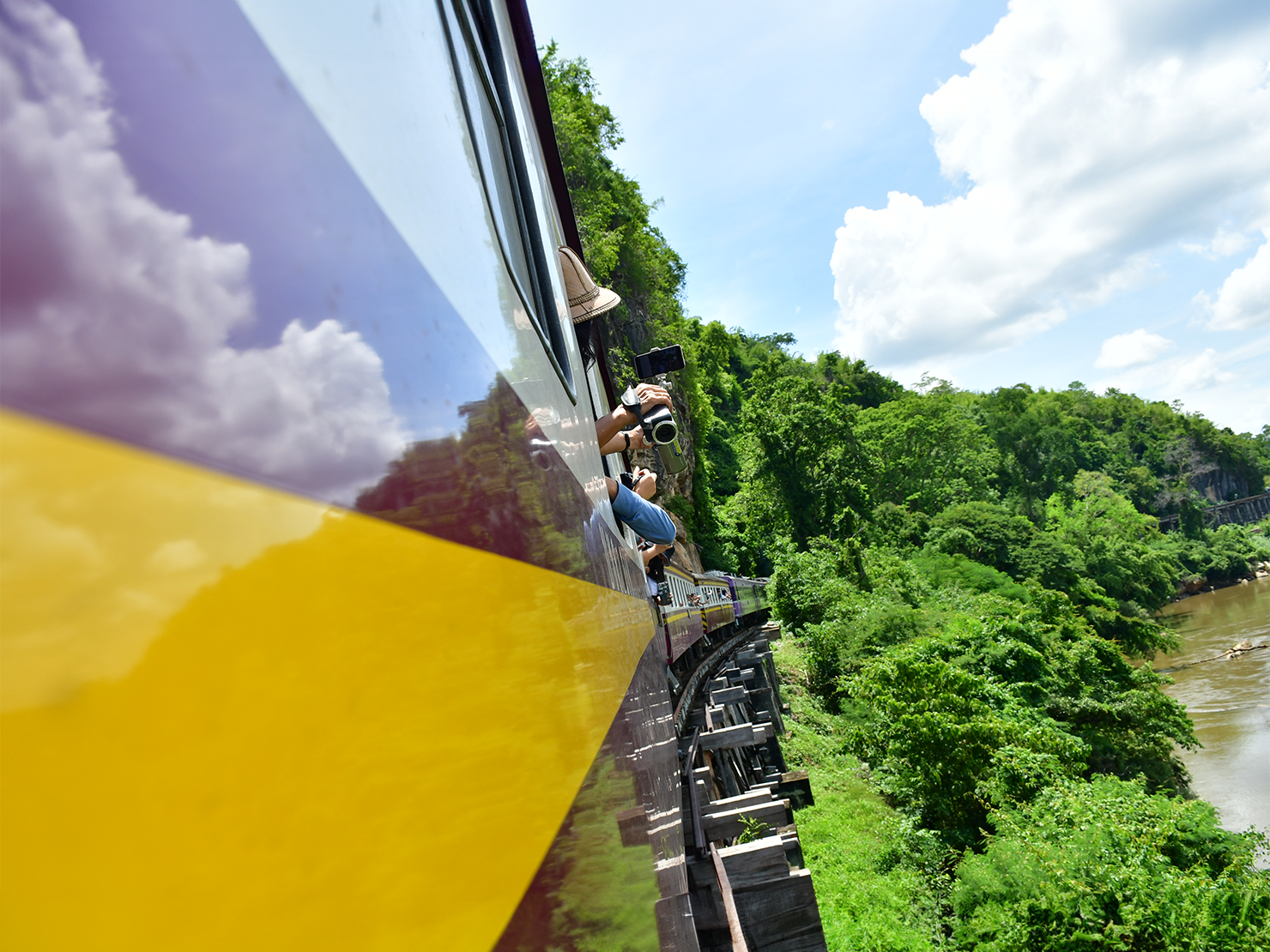 A Scenic Train Journey to Sai Yok Noi Waterfall