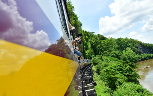 A Scenic Train Journey to Sai Yok Noi Waterfall